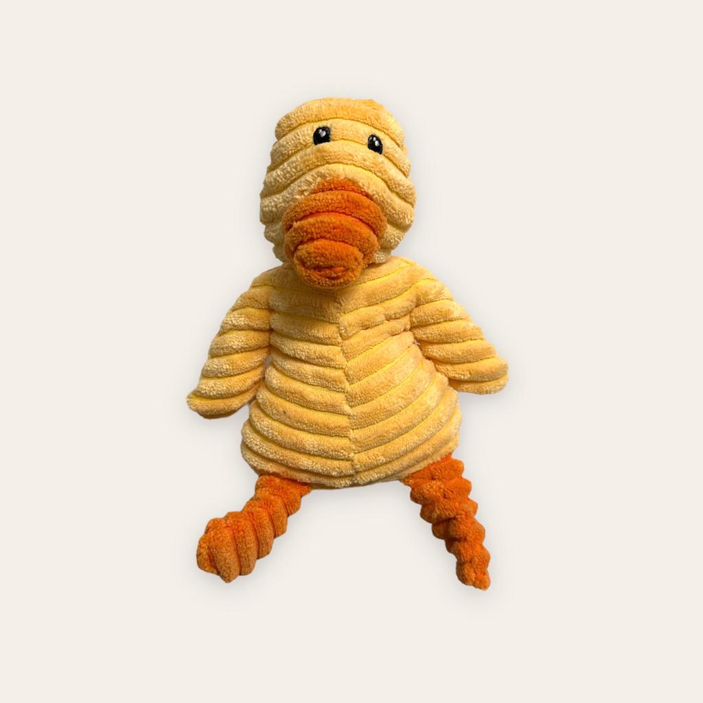 Juguete Patico Relieve  De Peluche Para Perro Amarillo