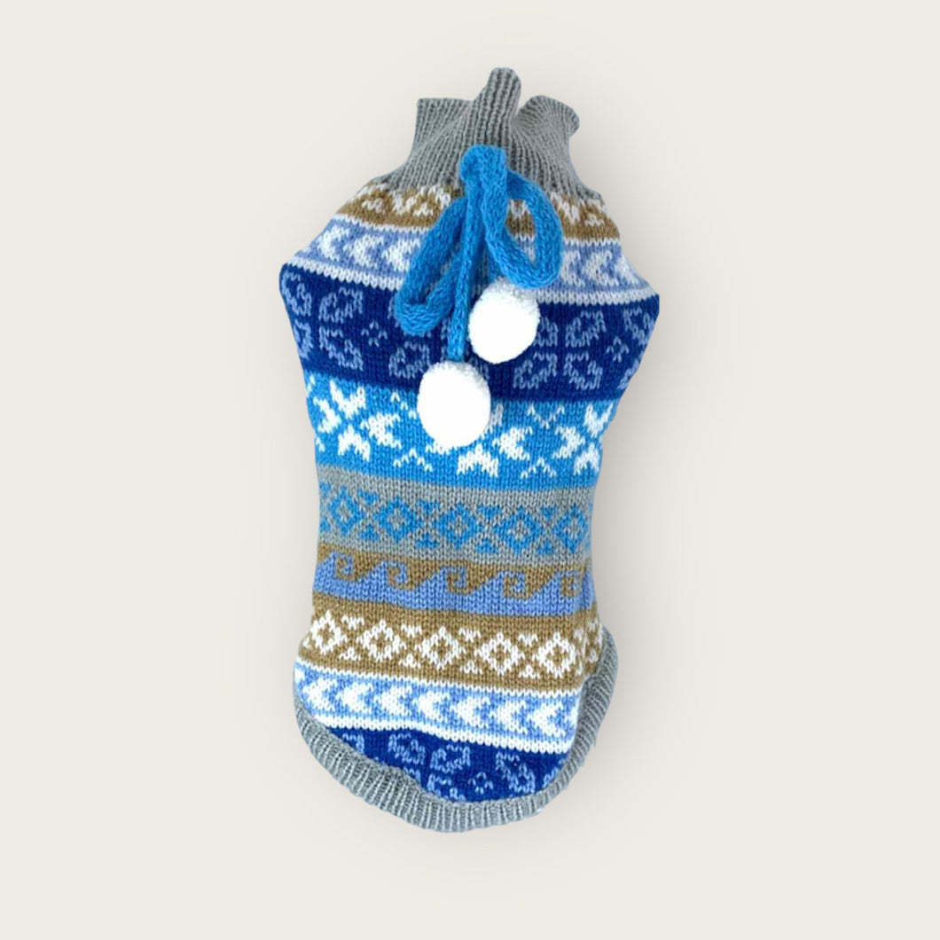 Sweater Mosaico Azul Saco para Perro o Gato Navideño