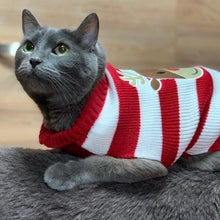 Cargar imagen en el visor de la galería, Sweater Renito Rayas Rojo Saco para Perro o Gato Navideño
