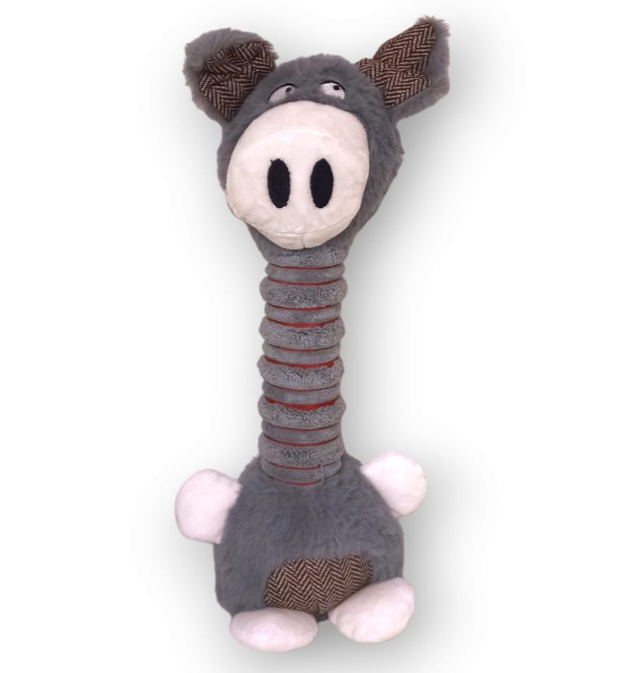 Juguete De Burrito Gris En Peluche Para Perro Cuello alto