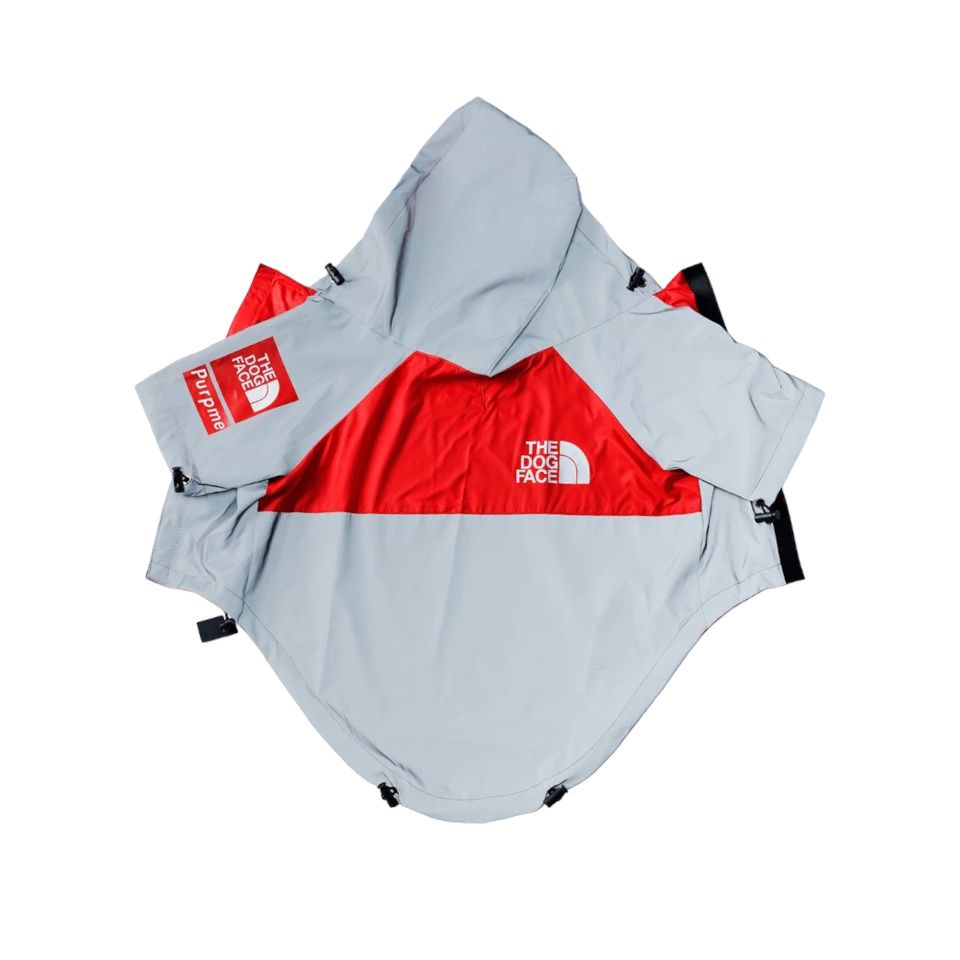 Impermeable Gris con Rojo