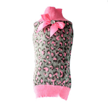 Cargar imagen en el visor de la galería, Saco Sweater Animal Print Moño Rosa
