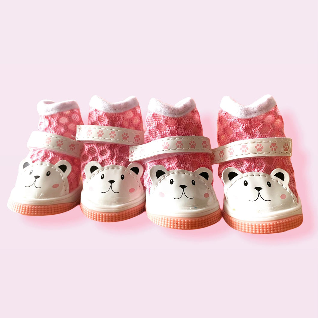 Zapatos Carita de Oso Rosa para Perro