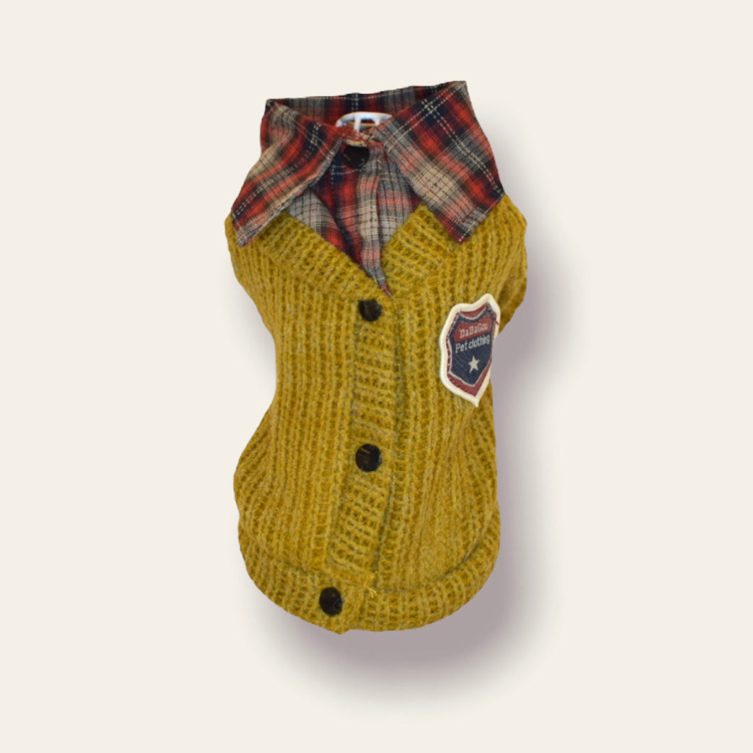 Saco Sweater Amarillo Cuello en V