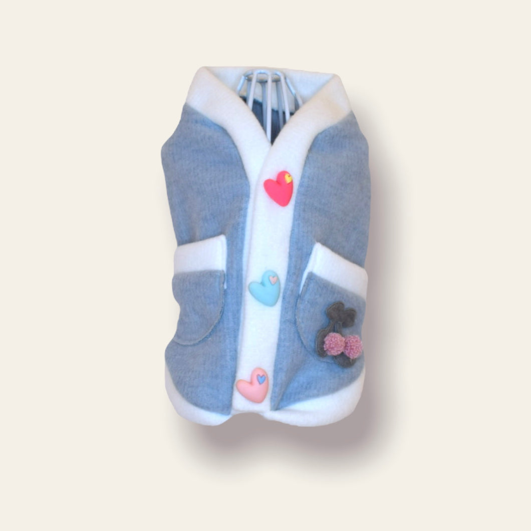 Sweater  Azul con borde Blanco