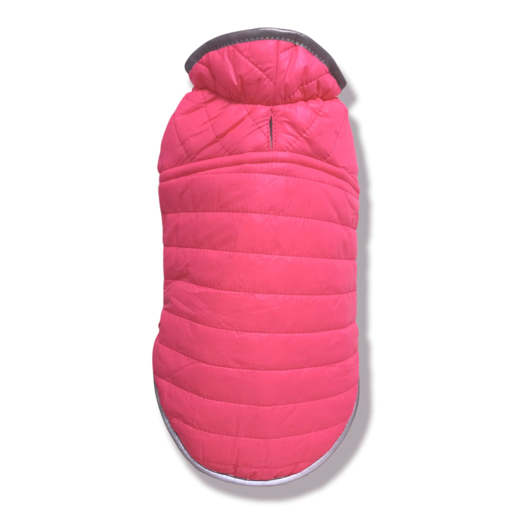 Chaleco Impermeable Doble faz para Perro Rosado-Gris